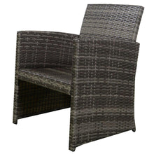 Load image into Gallery viewer, Grey Resin Wicker Rattan 4-Piece Patio Furniture Set with Seat Cushions