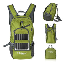 Load image into Gallery viewer, Green 3.25 Watt Solar Panel Backpack Smartphone Tablet Battery Charger