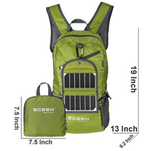 Load image into Gallery viewer, Green 3.25 Watt Solar Panel Backpack Smartphone Tablet Battery Charger