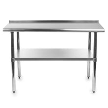 Load image into Gallery viewer, Heavy Duty 48 x 24 inch Stainless Steel Kitchen Restaurant Prep Work Table with Backsplash