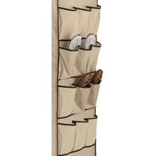 Load image into Gallery viewer, Tan 27-inch Portable Storage Closet Wardrobe with Shoe Organizer