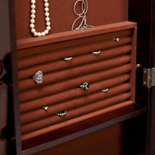 Load image into Gallery viewer, Jewelry Armoire and Full-Length Tilting Mirror in Espresso Brown Wood Finish