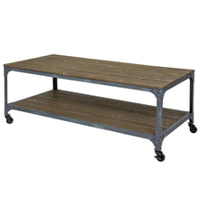 Load image into Gallery viewer, Industrial Style Coffee Table or TV Stand with Locking Caster Wheels