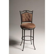 Load image into Gallery viewer, Metal 30-inch Barstool with Brown Microfiber Swivel Seat