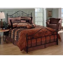 Load image into Gallery viewer, Queen size Black Metal Bed with Scrollwork Headboard and Footboard