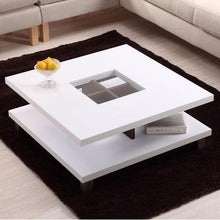 Load image into Gallery viewer, Modern Square Wood Coffee Table with Center with Glass Inlaid