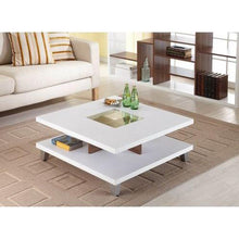 Load image into Gallery viewer, Modern Square Wood Coffee Table with Center with Glass Inlaid