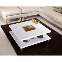 Load image into Gallery viewer, Modern Square Wood Coffee Table with Center with Glass Inlaid