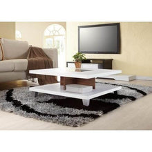 Load image into Gallery viewer, Modern Square Wood Coffee Table with Center with Glass Inlaid