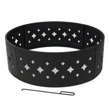 Load image into Gallery viewer, Heavy Duty 36-inch Black Steel Fire Pit Ring with Diamond Pattern