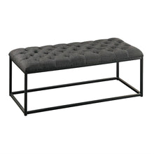 Load image into Gallery viewer, Grey Fabric Padded Button-Tufted Ottoman Footrest Bench