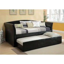 Load image into Gallery viewer, Twin size Modern Black  Faux Leather Daybed with Trundle