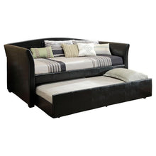 Load image into Gallery viewer, Twin size Modern Black  Faux Leather Daybed with Trundle