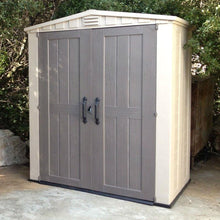 Load image into Gallery viewer, Outdoor 3 x 6-ft Storage Shed in Taupe Brown Polypropylene