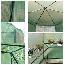 Load image into Gallery viewer, Outdoor Hexagon Greenhouse 6.5 x 7 Ft with Steel Frame PE Cover and Shelves