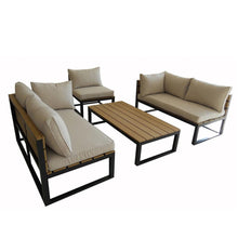 Load image into Gallery viewer, 4-Piece Modern Outdoor Patio Furniture Set with Cushions
