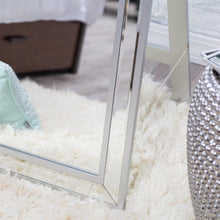 Load image into Gallery viewer, Modern Classic Art Deco Beveled Floor Mirror with Easel Style Stand
