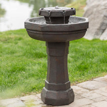 Load image into Gallery viewer, Hexagon Outdoor Water Fountain Bird Bath with Solar Pump
