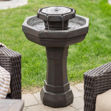 Load image into Gallery viewer, Hexagon Outdoor Water Fountain Bird Bath with Solar Pump