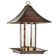 Load image into Gallery viewer, Copper Finish Metal Bamboo and Glass Asian Style Wild Bird Feeder