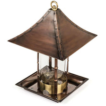 Load image into Gallery viewer, Copper Finish Metal Bamboo and Glass Asian Style Wild Bird Feeder