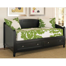Load image into Gallery viewer, Twin size Black Wood Contemporary Daybed with Storage Drawers
