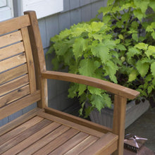Load image into Gallery viewer, Outdoor 4-Ft Classic Slat Back Garden Bench Patio Arm Chair in Acacia Wood