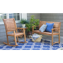 Load image into Gallery viewer, Outdoor 4-Ft Classic Slat Back Garden Bench Patio Arm Chair in Acacia Wood