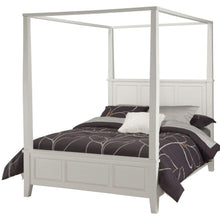 Load image into Gallery viewer, Queen size Canopy Bed in Contemporary White Wood Finish