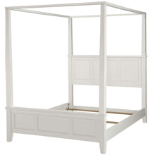 Load image into Gallery viewer, Queen size Canopy Bed in Contemporary White Wood Finish