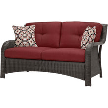 Load image into Gallery viewer, Brown Resin Wicker 6-Piece Patio Furniture Lounge Set with Red Seat Cushions