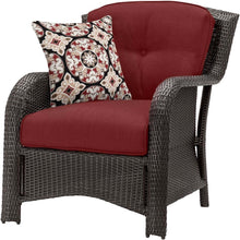 Load image into Gallery viewer, Brown Resin Wicker 6-Piece Patio Furniture Lounge Set with Red Seat Cushions