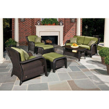 Load image into Gallery viewer, Outdoor Resin Wicker 6-Piece Patio Furniture Set with Green Seat Cushions