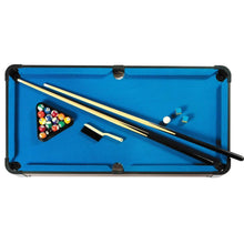 Load image into Gallery viewer, 40-inch Pool Table with Blue Felt Surface 2 Cues and Billiard Balls