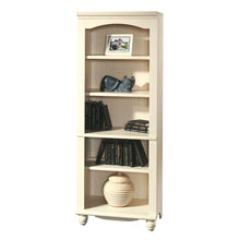 Load image into Gallery viewer, Elegant Display Shelf Bookcase with 5 Shelves in Antique White Wood Finish