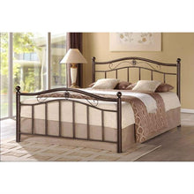 Load image into Gallery viewer, Twin Metal Platform Bed with Headboard &amp; Footboard in Brushed Bronze