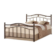 Load image into Gallery viewer, Twin Metal Platform Bed with Headboard &amp; Footboard in Brushed Bronze