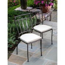 Load image into Gallery viewer, Set of 2 Wrought Iron Outdoor Patio Bistro Chairs with Cushions
