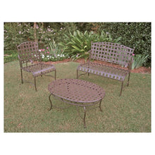 Load image into Gallery viewer, 3-Piece Wrought Iron Patio Furniture Lounge Seating Group Set