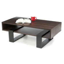 Load image into Gallery viewer, Chic Modern Cut Out Design Coffee Table in Dark Walnut
