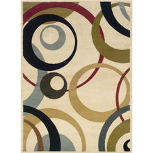 Load image into Gallery viewer, Beige Olive Sea Foam Multi-Color Geometric Circles Area Rug (5&#39; x 7&#39;3)