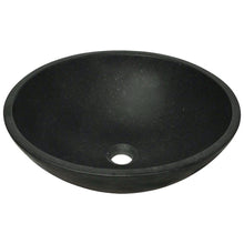 Load image into Gallery viewer, Basalt Black Granite Stone Modern Round Basin Vessel Sink