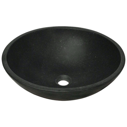Basalt Black Granite Stone Modern Round Basin Vessel Sink