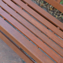 Load image into Gallery viewer, 4-Ft Outdoor Loveseat Garden Bench Glider with Armrests in Natural Wood Finish