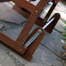 Load image into Gallery viewer, 4-Ft Outdoor Patio Garden Love-seat Glider Chair in Natural Eucalyptus Wood