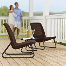 Load image into Gallery viewer, 3-Piece Outdoor Patio Furniture Set in Brown Woven Rattan Resin