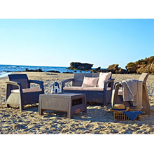 Load image into Gallery viewer, Brown Resin Wicker Patio Furniture Set with Off-White Cushions