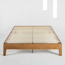 Load image into Gallery viewer, King Modern Classic Solid Wood Slat Platform Bed Frame in Natural Finish