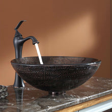 Load image into Gallery viewer, Modern 16.5 inch Round Copper Color Glass Vessel Sink