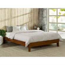 Load image into Gallery viewer, King size Modern Low Profile Solid Wood Platform Bed Frame in Cherry Finish